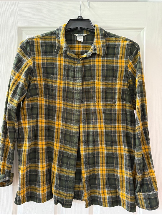 Duluth Trading Co Jackets & Blazers - Duluth Trading Co Yellow and Green Plaid Button-Down Shirt